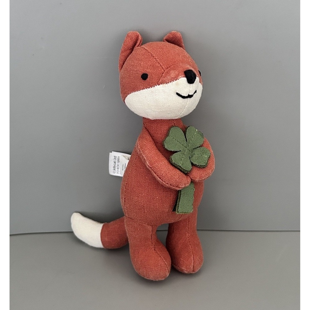 Jellycat Mini Messenger 6" Fox W/ Green 4-leaf Clover Rare Retired Canvas